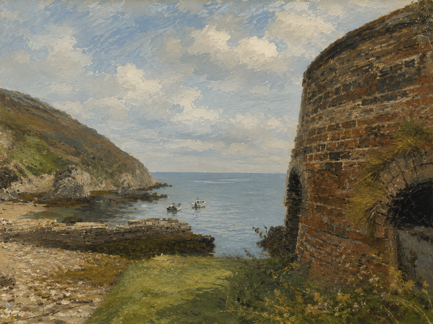 PENMON / THE LIME KILN, a digital work by Elin Morrow, built from photographs and sketches made at Penmon