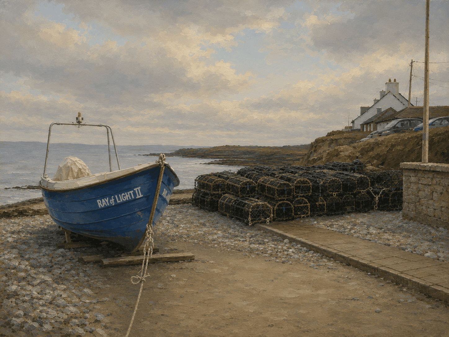 Sea Light, a digital work by Elin Morrow, built from photographs and sketches made at Moelfre