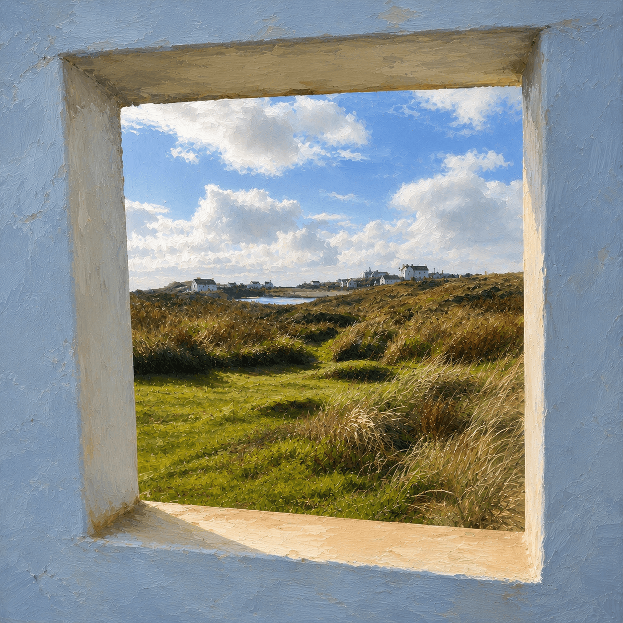 Beyond the Gate, a digital work by Elin Morrow, built from photographs and sketches made at Rhoscolyn